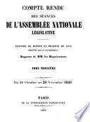 Compte-rendu des séances de l'Assemblée nationale