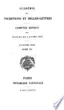Comptes rendus des séances - Académie des inscriptions & belles-lettres