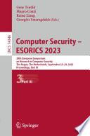 Computer Security – ESORICS 2023