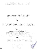 Computo de votos y declaratorias de elección