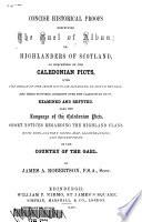 Concise Historical Proofs Respecting the Gael of Alban