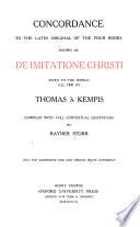 Concordance to the Latin original of the four books known as De Imitatione Christi