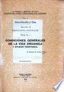 Condiciones generales de la vida orgánica y división territorial