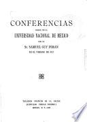Conferencias dadas en le Universidad nacional de México