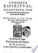 Conserua espiritual compuesta por Ioachin Romero de Cepeda, ..