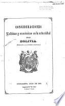 Consideraciones políticas y económicas en la actualidad de Bolivia