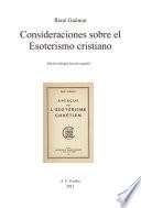 Consideraciones sobre el Esoterismo cristiano