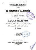 Consideraciones sobre el fundamento del derecho y la ciencia política