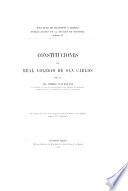 Constituciones del Real colegio de San Carlos