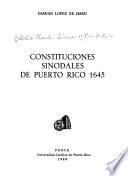 Constituciones sinodales de Puerto Rico 1645