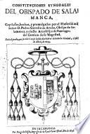 Constituciones synodales del obispado de Salamanca