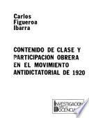 Contenido de clase y participación obrera en el movimiento antidictatorial de 1920