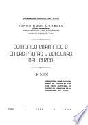 Contenido vitaminico C en las frutas y verduras del Cuzco