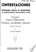 Contestaciones al cuestionario oficial de oposiciones al Magisterio Nacional, 1944