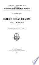 Contribución al estudio de las ciencias físicas y matemáticas