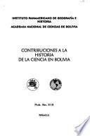 Contribuciones a la historia de la ciencia en Bolivia