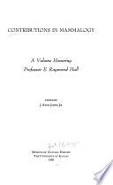 Contributions in Mammalogy