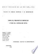 Control del presupuesto de construcción a través de la contabilidad central