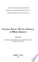 Control social y politica criminal en medio ambiente
