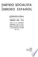Convocatoria y orden del día para el XIII Congreso ordinario
