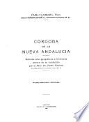 Córdoba de la Nueva Andalucia