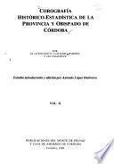 Corografía histórico-estadística de la provincia y ohispado de Córdoba: Parte inédita. Indicador cordobés