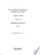 County Marriage Registers of Ontario, Canada 1858-1869