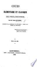 Cours élémentaire et classique de Philosophie