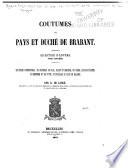 Coutumes du pays et duché de Brabant