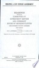 Creating a 21st Century Government