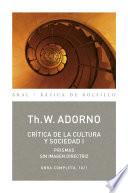 Crítica de la Cultura y de la Sociedad I