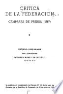 Crítica de la Federación: Campañas de prensa, 1867