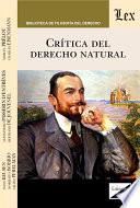 Crítica del derecho natural