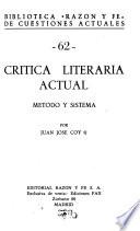 Crítica literaria actual