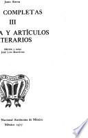 Crítica y artículos literarios