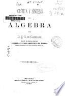 Crítica y síntesis del álgebra