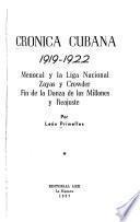 Crónica cubana, 1919-1922