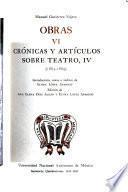 Crónicas y artículos sobre teatro, IV (1885-1889)