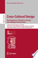 Cross-Cultural Design. User Experience of Products, Services, and Intelligent Environments