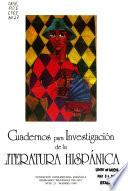 Cuadernos para investigación de la literatura hispánica