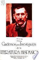 Cuadernos para investigación de la literatura hispánica