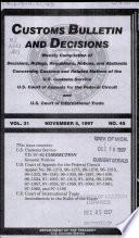 Customs Bulletin and Decisions