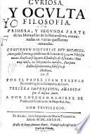 Cvriosa y ocvlta filosofia