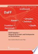 DaFF-Impulse – Deutsch als Fremd- und Fachsprache an Hochschulen