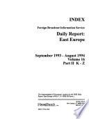 Daily Report, East Europe