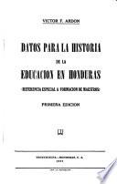 Datos para la historia de la educación en Honduras