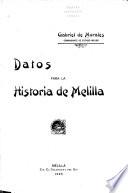 Datos para la historia de Melilla