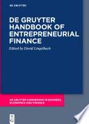 De Gruyter Handbook of Entrepreneurial Finance