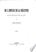 De l'emploi de la négation en français et en italien
