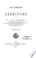 De l'origine de l'écriture